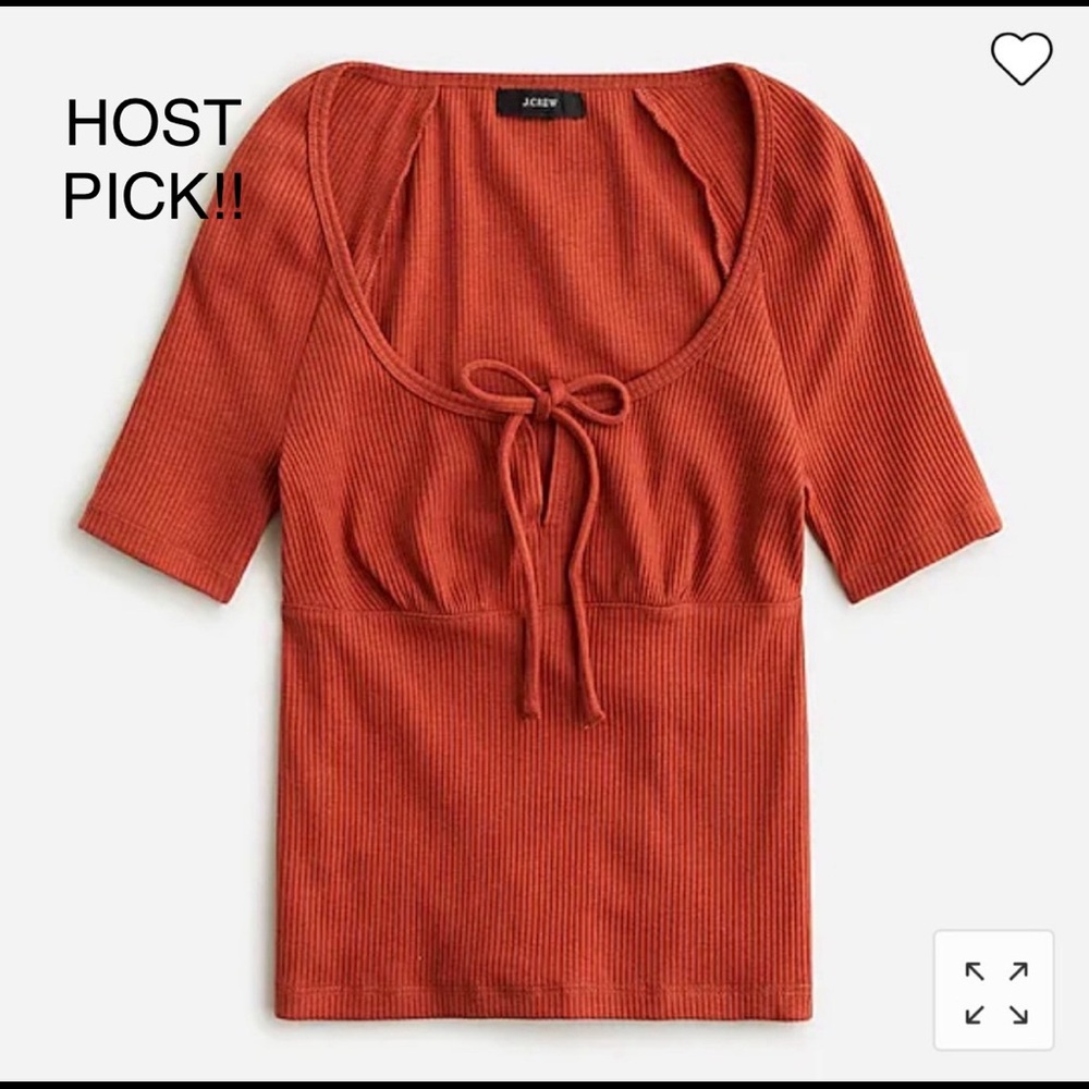🎁NWT J Crew Tie Front ribbed t-shirt size XS
